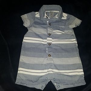 Carter's 6-month romper blue and white stripes
